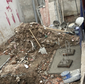 Giai đoạn thi công đào móng  cọc ( Công trình nhà Em Hậu và Nhi)